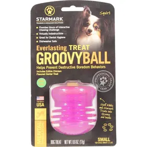 Starmark Pet Products  Everlasting Treat Groovy Ball Dog Toy - Green, Small
