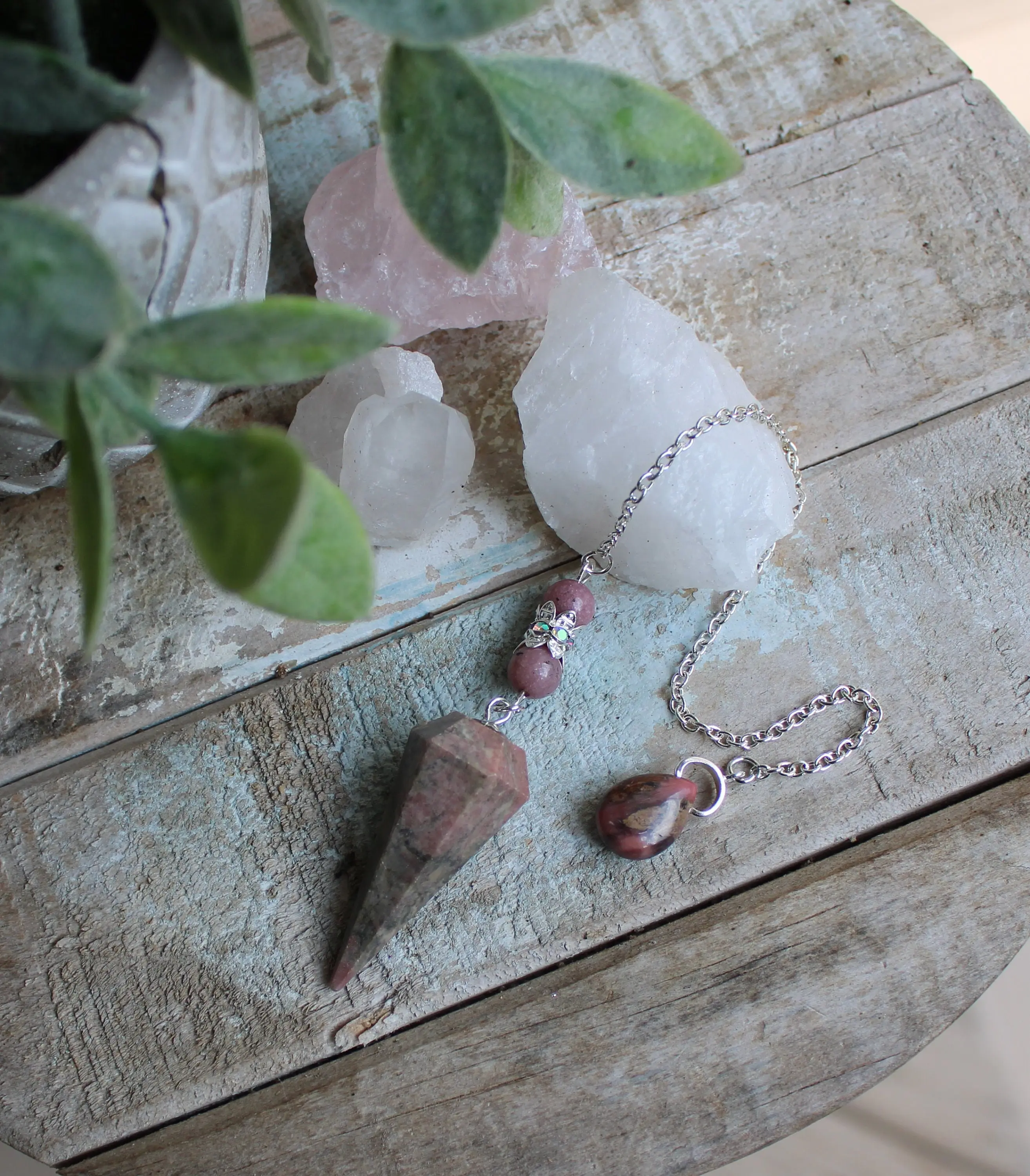 Pendulum Rhodonite Pendulum by Imogen Designs ~ Compassion, Forgiveness & Release of Fear ~