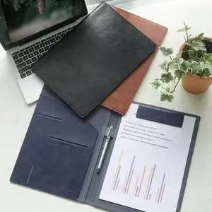 A4 Portfolio Vintage Personalized File Folder, Office Supplies, Retro Vegan Design with Pen Holder & Magnetic Clip, Ideal for Organizing Journals