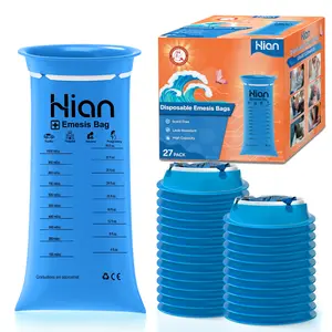 26/27 Pcs Blue Vomit Bag with Measurement Markers, Leak-Proof Portable Vomit Bag, Ideal for Morning Sickness, Teens, Pregnant Women, Taxi Drivers, Travel Accessories