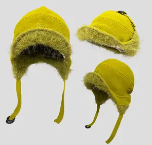 Ear Protection Warm Woolen Pilot Hat Lei Feng Hat Windproof Coldproof Thickened Reversible Face Slimming Versatile Winter