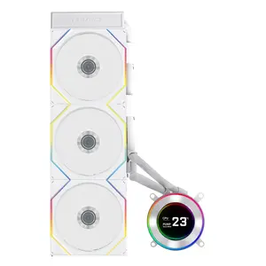 Lian-Li HS2LCD36TW Radiator - White, 2.1 IPS LCD, 3x TL Wireless Fans, 3 Control Modes, AMD AM4 Compatible, Corrugated Tubing
