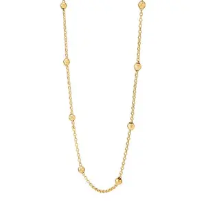 10K Yellow Gold Beaded Shimmer Chain Necklace