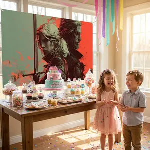 TThe Witcher Flags European Simple Design Horizontal Banner | High-Density Knitted Polyester Fabric | All-Weather Durable for Indoor & Outdoor | Vivid Color Fastness