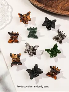 10-Count Small Hair Clips for Bangs, Butterfly Shaped Clips in Amber Color, Hair Accessories for Women, Girls, Teens, Gift Set