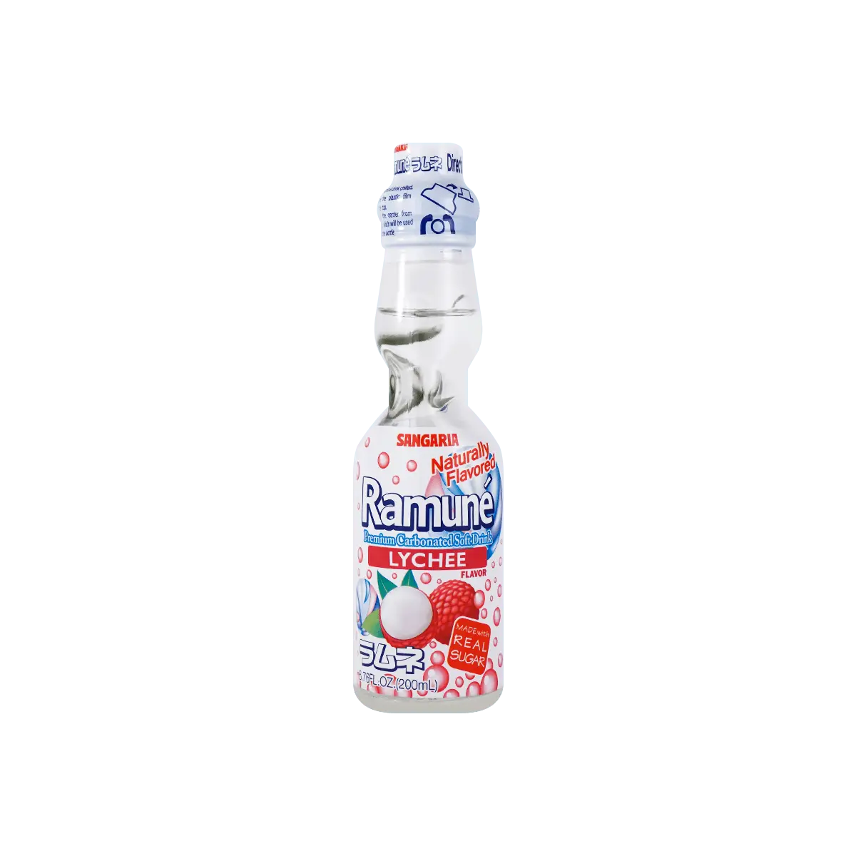 SANGARIA Japanese Lychee Flavor Ramune Soda - 200ml Bottle, Unique Marble Pop-Top Drink SANGARIA Japanese Lychee Flavor Ramune Soda - 200ml Bottle, Unique Marble Pop-Top Drink