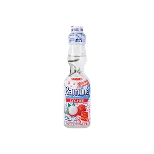 SANGARIA Japanese Lychee Flavor Ramune Soda - 200ml Bottle, Unique Marble Pop-Top Drink