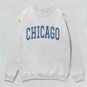 Chicago Collegiate Sweatshirt – Unisex Crewneck, College Style, Navy Blue Chicago Crewneck, Gift from Chicago