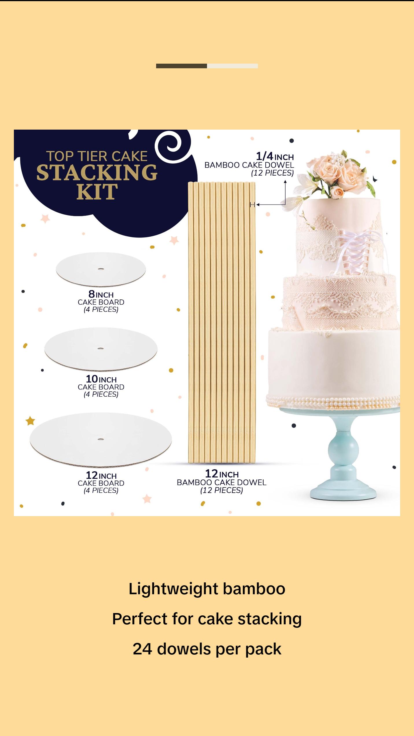 FromJenn Bamboo Cake Dowels for Baking - 12-Inch Rods, 24 Pieces, Ideal for Bakers and Crafts