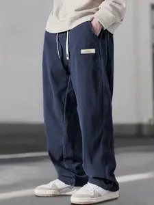 Autumn and winter American casual Barn style straight tube corduroy pants, retro, Vintage and fashionable high waisted Drawstring slim and loose wide leg pants