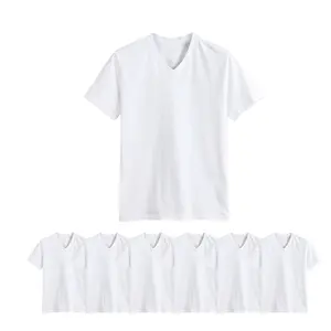 6 Pack Men's T-Shirts 100% Cotton V Neck Short Sleeve S-XL Basic Classic Fit Solid Regular Big & Tall Workout Plain Breathable Casual Tee Menswear Top