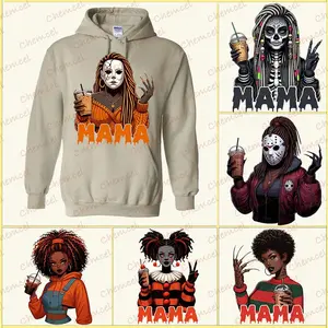 [Custom Drink] Halloween Spooky Mama Hoodie, Cool Mama Halloween Hoodie, Mama Halloween Gift, Gifts For Mom