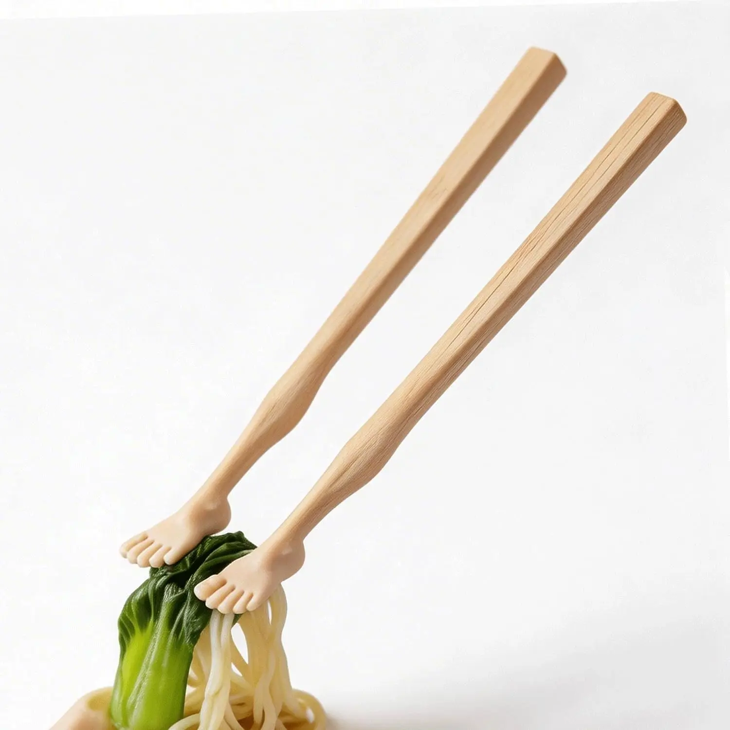 Feet Chopsticks with Straw, Toe-Shaped Chopstick, Soles of Feet Foot Pad Design Chopsticks, Funny 3D Printed Snack Chopsticks for Noodles, Novelty Gift for Gag, Easy-to-Use Chop Sticks