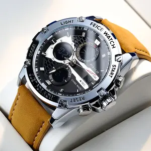 FEICE Multifunctional Men's Watch, Waterproof, Luminous, Calendar Chronograph, Stylish Classic Watch for Outdoor Sports, Christmas Gift Set FallFreshness