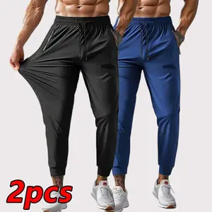 Men's Sports Pants Set Of 2 Quick Dry Breathable Multi Colors Fitness Training Jogger Pants Daily Casual Nine Pointed Pants Trouser Athletic Activewear