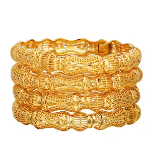 4 Pieces/Lot Golden Color Bracelet Wedding Women Bangle