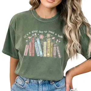 It's A Good Day To Read A Book Shirt, Reading Shirt, Back To School Shirt, Book Lover Graphic Printed T-Shirt, Teacher Shirt, Book T-shirt, Gifts For Book Lovers Librarians, Reading Tee Women's Tops Womenswear Comfort Fit, Cute Outfits For Girls