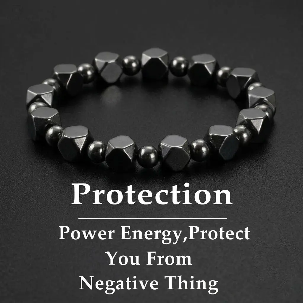 Black Hematite Hand Chain Bracelet for Dad, 8mm Minimalist Stone Beads for Grounding & Protection Men's Energy Jewelry, Versatile for Daily Wear & Formal Events, High Quality Bracelet, Exquisite Bracelet sohochic