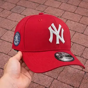 RED NY Primary Logo Clean Up Adjustable Baseball Cap Hat - Adult One Size Fits All, Stylish, Comfortable, Trendy, Casual, Adjustable, Sports Hat