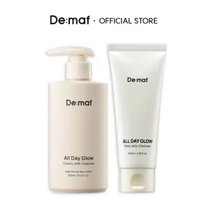 [De:maf Official] Gentle Double Cleanser Duo | Milk Cleanser + Rice Jelly Cleanser | Low-Irritation Deep Cleansing