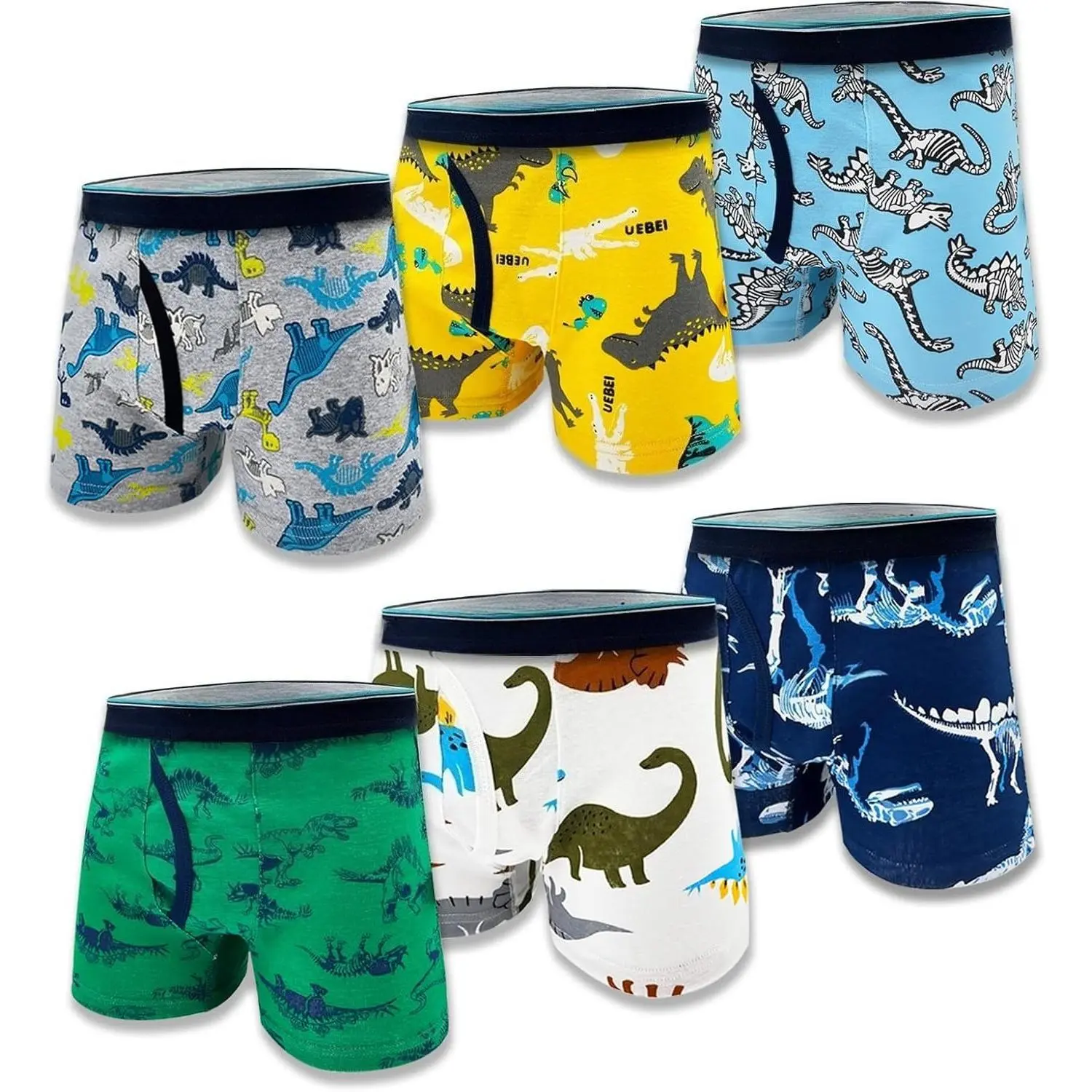 Boys' 6-Pack 100% Cotton Underwear, Soft Boxer Briefs with Flexible Waistband for Toddlers & Big Boys, Assorted Random Patterns, Cotton Material, 4 - 5 Years, 3-12 Years, Machine Wash, Random Prints, Soft Cotton