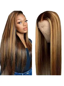 Wear and Go Glueless Wigs Human Hair Pre Plucked Pre Cut 5x5 HD Lace Closure Wigs Human Hair 4/27 HD Honey Blonde Wig Human Hair 200% Highlight Bleached Knots Straight Wigs Lace Front Wigs