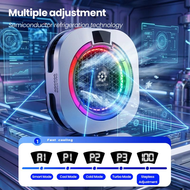BlueWow TH16 Pro Max Portable USB Phone Cooler - 5 Modes, Stepless Level Adjustment, Vibrant RGB Lighting, Magnetic & Clip-On Design, Charging Gaming Accessory, Gift Box for Mobile PUBG, CODM detail 6