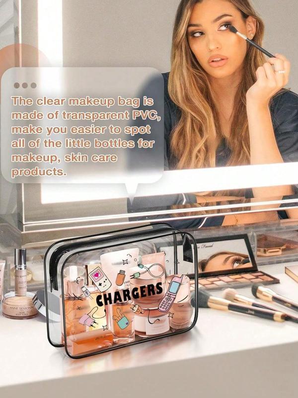 Clear Toiletry Bag, Approved Travel Toiletry Bag Carry On Travel Accessories Bag Airport Airline Quart Size Bags water-resistant Makeup Bag for Women