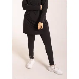 QAMAR Women's Modest Swim Bottoms for Muslim Women - Full Coverage - Mid-Rise - *Leggings Only* - Quick-Dry - Water-Resistant Black
