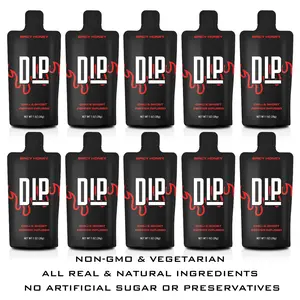 Dip Spicy Honey 1 oz Packets - 10 PACK (Infused Honey), Premium Condiment with Raw Honey, Ghost Pepper, & Chili Pepper. Non-GMO, gluten-free, vegetarian, and paleo-friendly. hot honey sauce new packaging 2024 hot sauce pepper hot Flavor hoey sticks