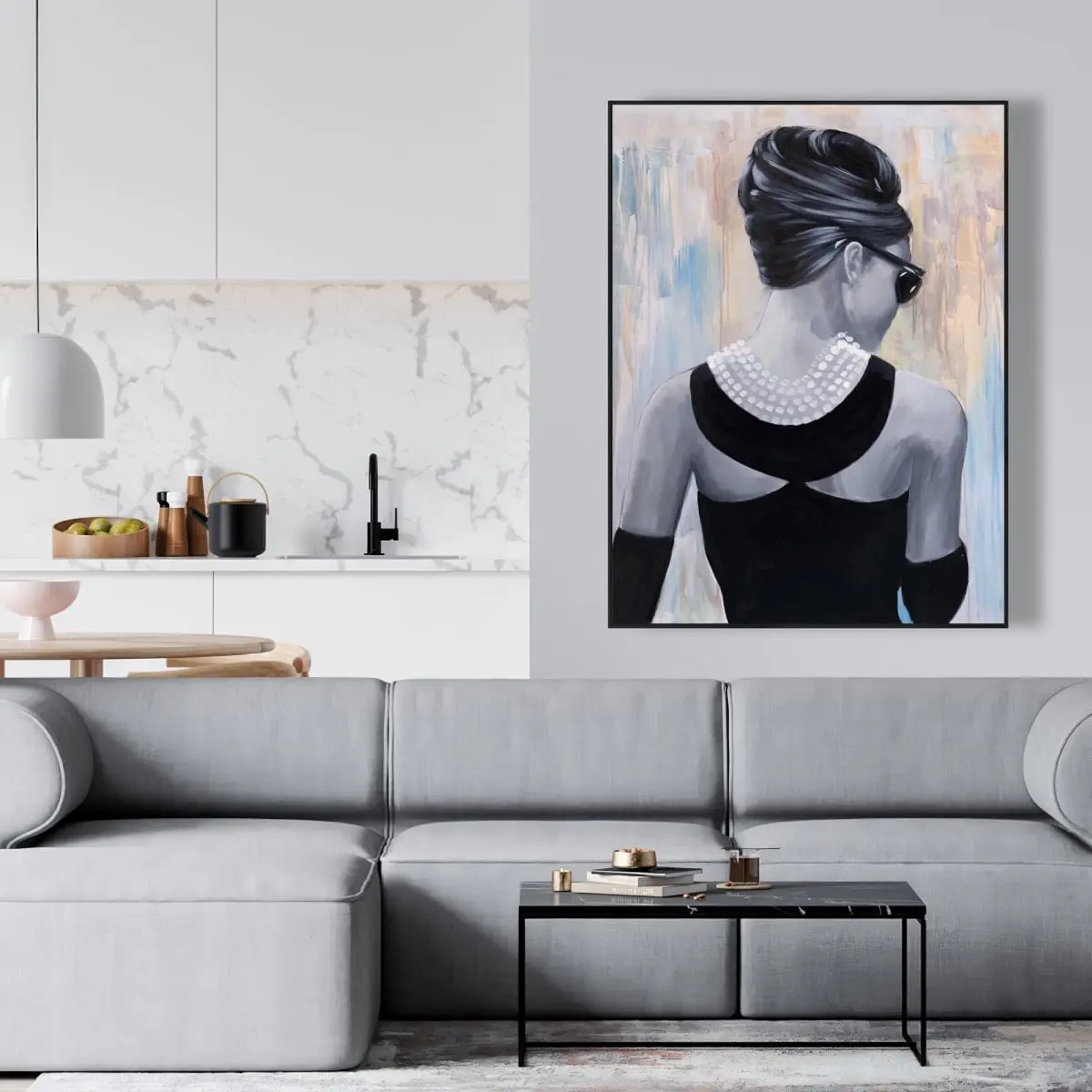 360 Stand Audrey Hepburn Character-Based Framed Wall Art - 36x48 in, Vibrant Elegant Ready-to-Hang Artistic Piece, Home Decor, Home Supplies Poster & Print, Artistic Wall Arts, Character-Based Wall Arts