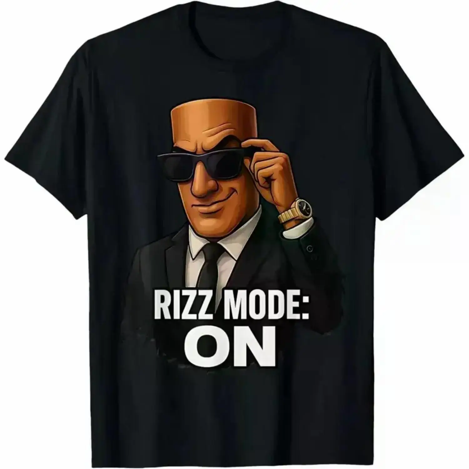 Premium 100% Cotton Graphic Tees - Tung Sahur Rizz Mode Activated Italian Brainrot Meme Shirt