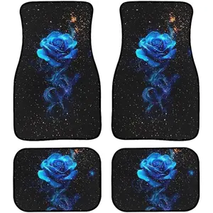 Blue Rose Car Front & Rear Car Floor Mat 4 Piece Set Floor Mats for Car Truck Van SUV Universal Fit Cars Foot Mats Heavy Duty Car Interior Floor Carpets