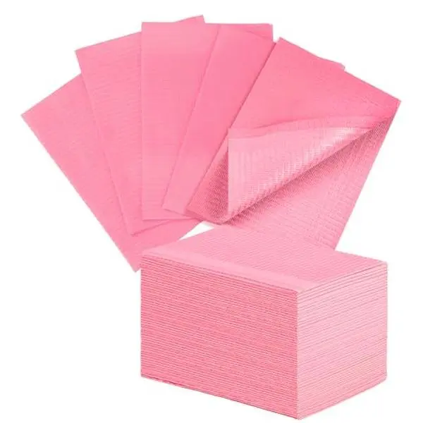 40pcs Disposable Pink Nail Desk Protection Mats (13"x18") - Waterproof, Easy-to-Clean Table Covers for Nail Care, Acrylic Gel Practice, Salon Use