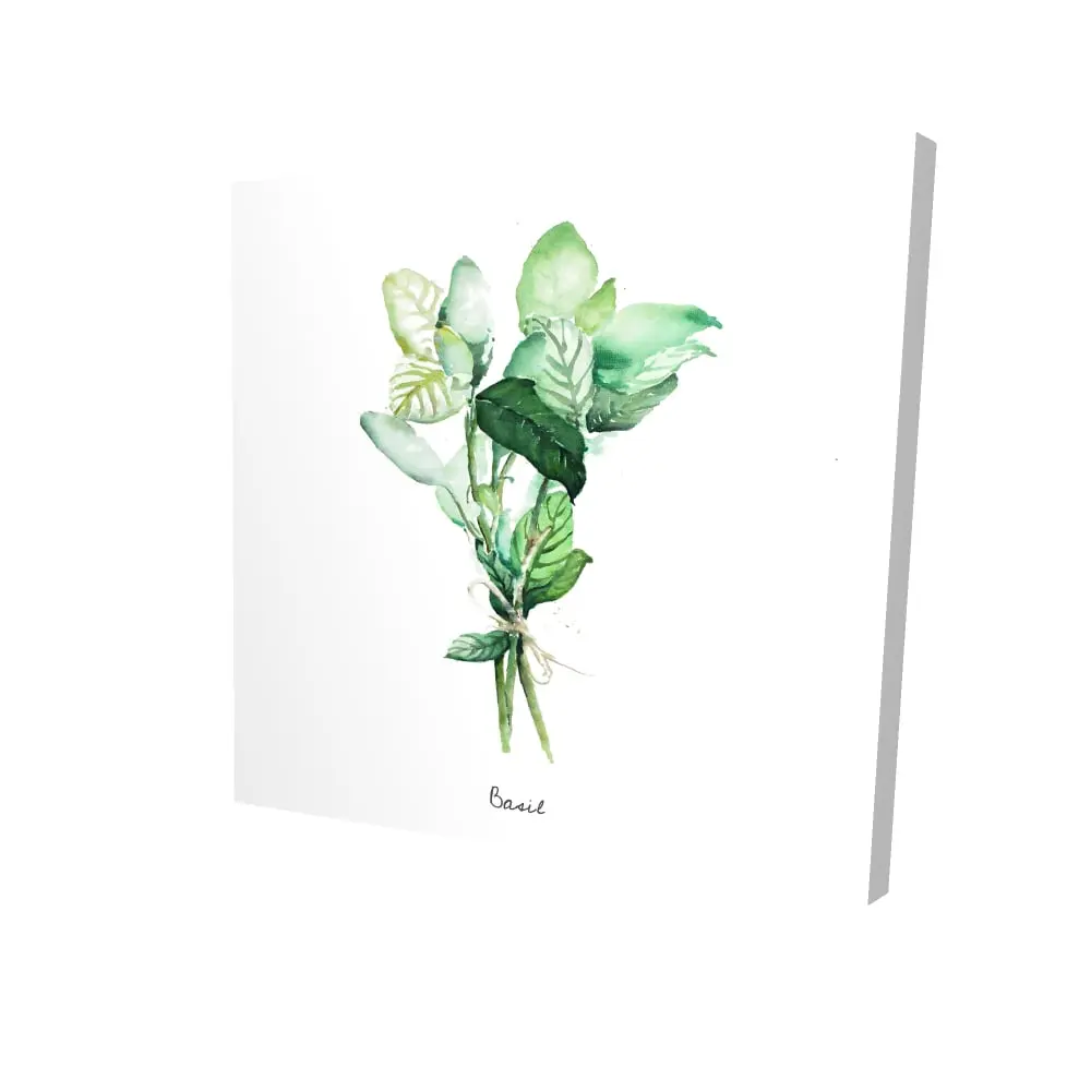 Begin Home Decor 2080-2424-GA90-1 24 x 24 in. Tied Up Basil Leaves Bundle Canvas - Home Decor Art