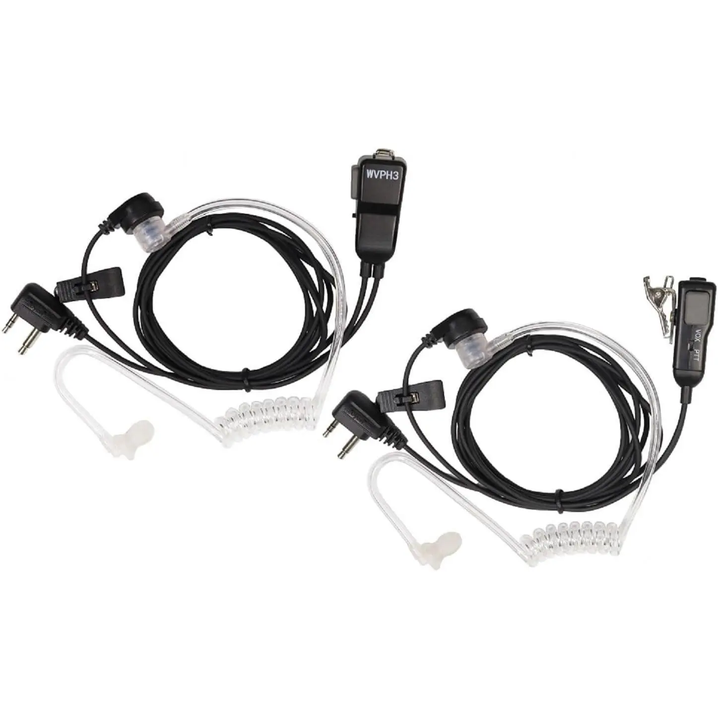 Two Way Radio Earphones with mic Transparent  Headsets VOX-PTT Compatible Midland GXT1000VP4 GMRS Two-Way Radio Pair