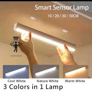 Wireless USB Rechargeable Motion Sensor LED Bar Light Induction Night Light Portable Cordless Magnetic Cabinet Lamp for Kitchen