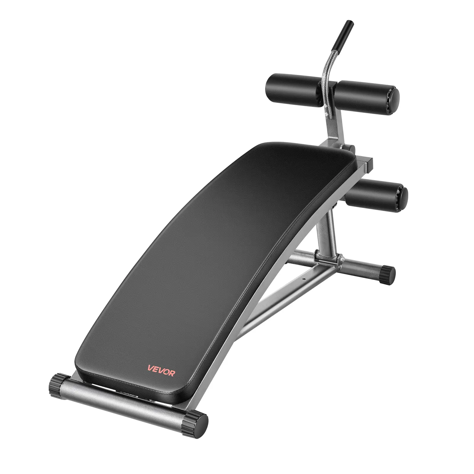 【SummerFinds】VEVOR Sit Up Bench, Curved Decline Ab Bench with Reverse Crunch Handle, with 6 Adjustable Height Setting, Heavy Duty Steel, 600 Lbs Capacity for Home Gym Workouts, Strength Training, Full Body Muscles, Bodybuilding Adjustable Benches, High