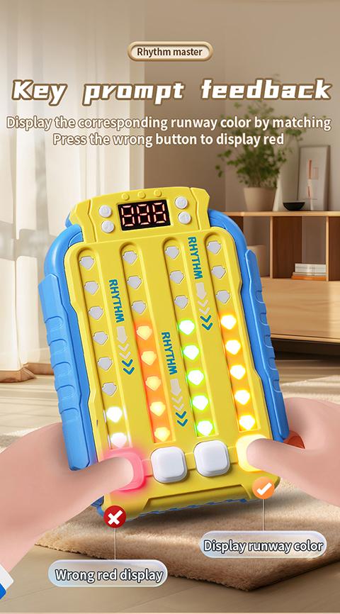 2026 New LED Light Music Fidget Toy Rhythm Master Finger Game Stress Relief ,Focus Training,Memory Boost,Hand-Eye Coordination Portable Sensory Toy,Couple Interactive Friend Party Game,Birthday Gift ,Holiday Present Cool Autism Gift for Kids Adults Teens