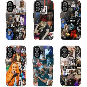 6 Styles Lil Durk Phone Case for iPhone & Samsung Galaxy, Rap Collage Aesthetic Cover, Drill Hip Hop Street Art Design, Trendy Protective Case T