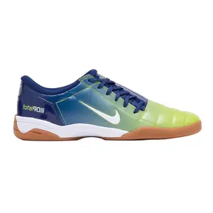 Nike Total 90 III SP Sprite Mens Football Sneaker IH2230-400 Blue Yellow Green Gum Futsal Indoor Soccer Athletic Training Low Top Closed Toe Comfort Sports Shoes