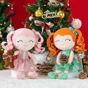 Gloveleya Plush Doll Soft Baby Dolls Birthday & Christmas Gifts for Girls 0-6 Years, Cute Stuffed Doll with Green Dress, Perfect Toddler Girl Gift & Nursery Decor, 12 inches