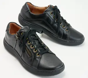 Clarks Leather Casual Sneakers with Zipper - Nalle Lace