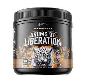 POTIS Nutrition Drums of Liberation Non Stimulant Preworkout Caffeine-Free No Crash No Itch with 10g L-Citrulline for Pump Focus and Endurance