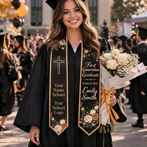 Personalized First Generation Graduation Stole, Christian Grad Sash Custom Name Class of 2026