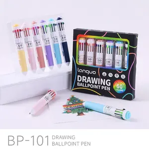 6 Color Round Ballpoint Pen Set, Cartoon High Aesthetic Style, Multi-Color Writing Markers for Drawing Journaling, Office School Essential, Smooth Writing Pens