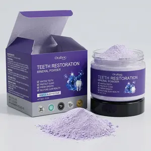 Purple Plant-Based Dental Powder 50g, Deep Clean Teeth, Stain Removal, Fresh Breath, Gentle Gum Protection, Teeth Brightening Daily Oral Care