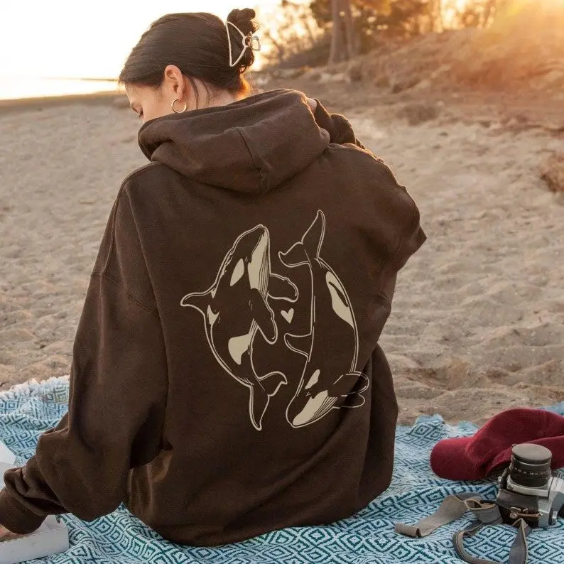 Orca Whale Hoodie Orca Shirts Whale Shirt Orca Coconut Girl Orcas Beach Bum Ocean Inspired Style Ocean Animal Shirt Preppy Stuff