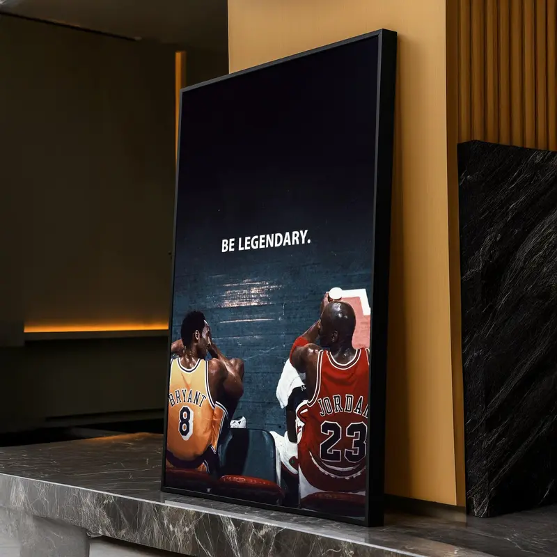 [NO FRAME] Legendary Basketball Icons Wall Art, Motivational Sports Quote Poster, Inspirational Athlete Wall Decor