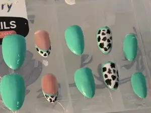 Press On Nails Short to Medium Almond Shape Hand Painted.Custom Orders Welcome